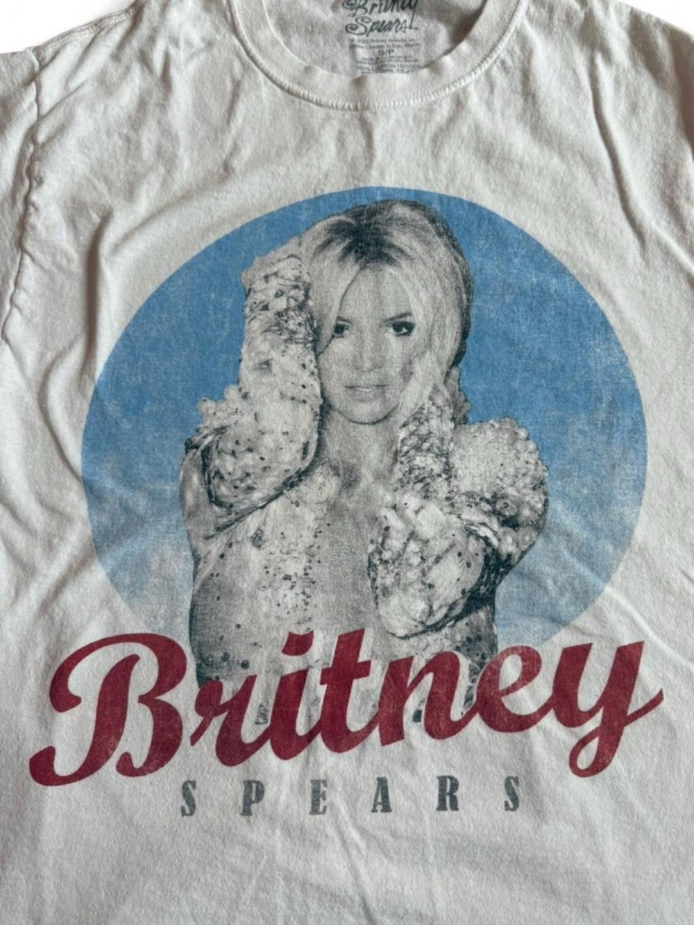 Britney Spears Graphic T-Shirt White Pop Star Tee Women’s Size Small